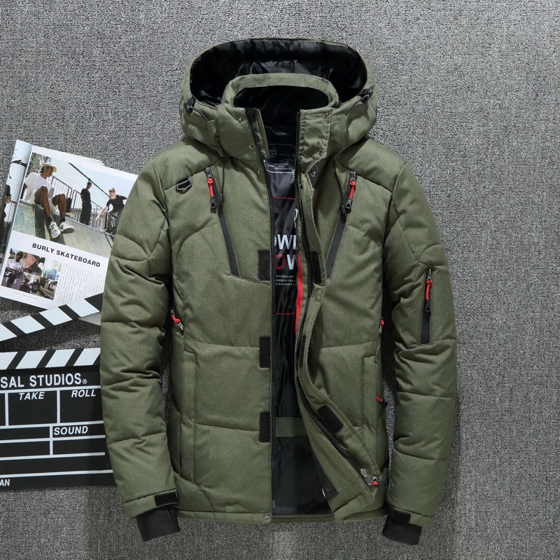 Outdoor Windproof Hooded Jacket Leisure Sports Coat With Pockets Warm Mens Clothing - Image 5