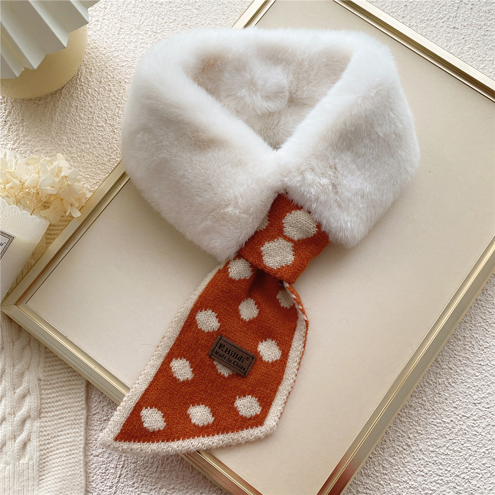 Collar Rex Rabbit Fur Winter Cross Scarf - Image 4