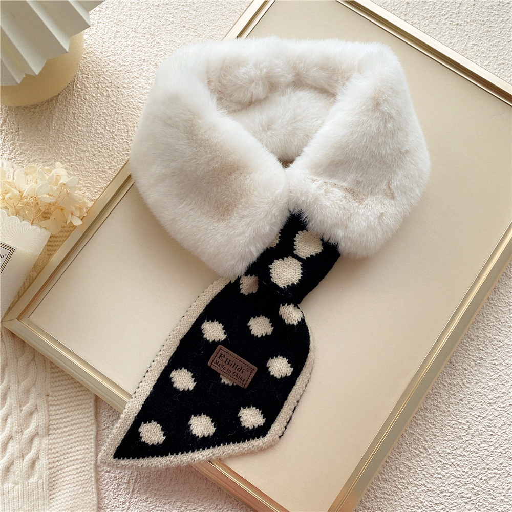 Collar Rex Rabbit Fur Winter Cross Scarf - Image 7