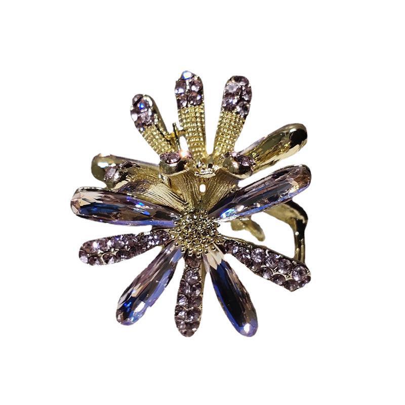 Metal Grab Clip Sweet And Simple Crystal Daisy Korean Elegant Hair Catch Summer - Image 4