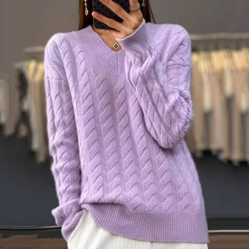 Women's V-neck Sweater Pullover Sweater
