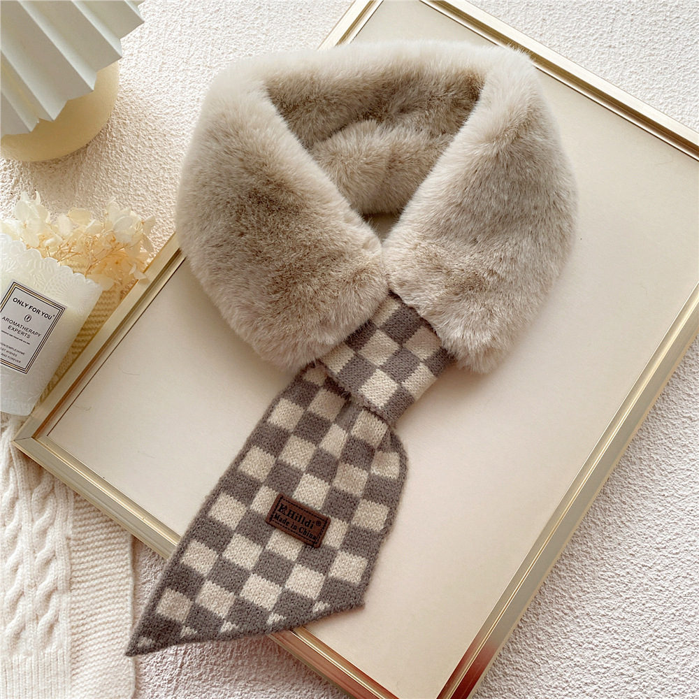 Collar Rex Rabbit Fur Winter Cross Scarf - Image 8