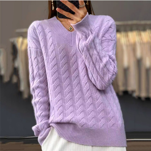 Women's V-neck Sweater Pullover Sweater - Image 6