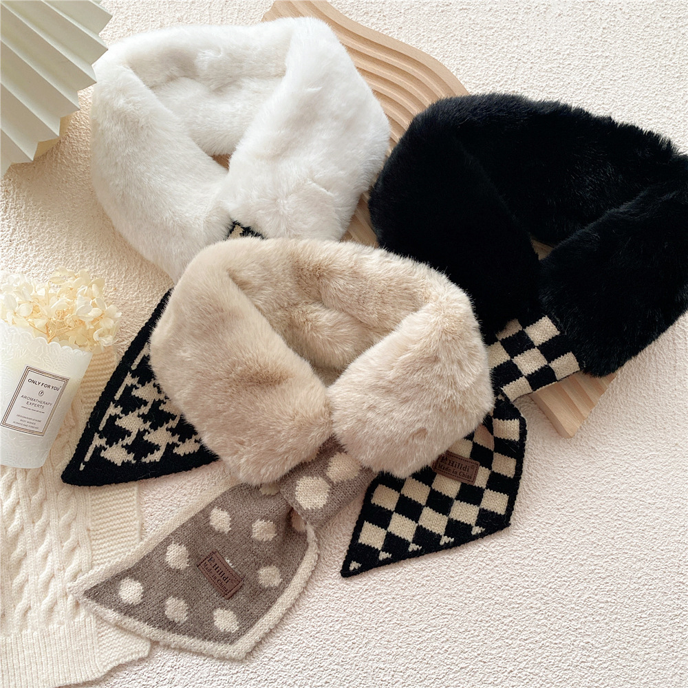 Collar Rex Rabbit Fur Winter Cross Scarf - Image 9