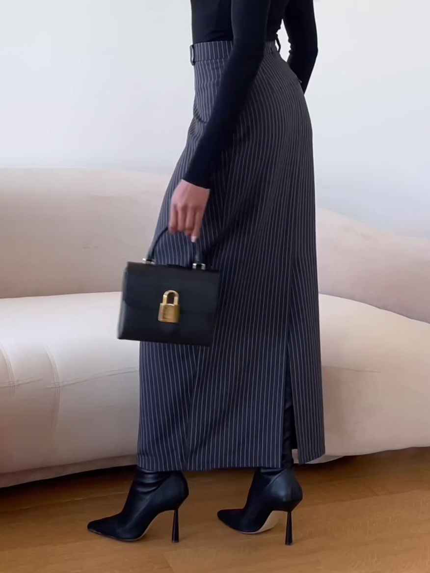 High Waist Striped Skirt - Image 4