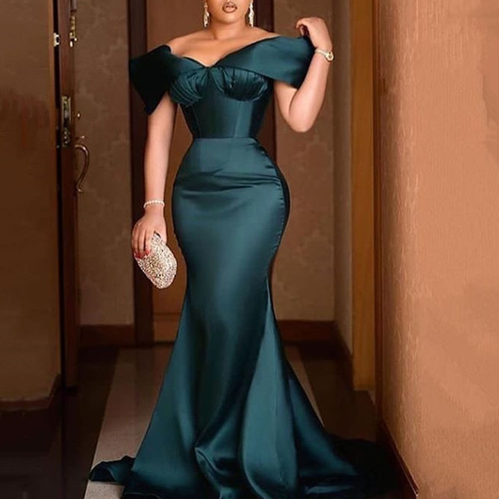One-shoulder Long Skirt, Chest-wrapped Waist And Floor-standing Pencil Dress - Image 4