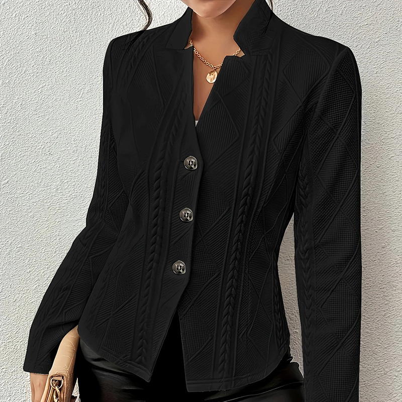 Women's Elegant Textured Open Front Business Casual Work Office Blazer Jacket Suit - Image 6