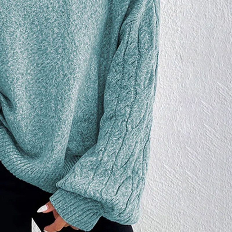 Women's Cold Shoulder Sweater - Sexy High Neck Cut Out Pullover Long Sleeve Top - Image 2