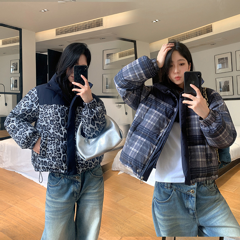 Cotton-padded Jacket Loose Thick Printed Short Coat - Image 2