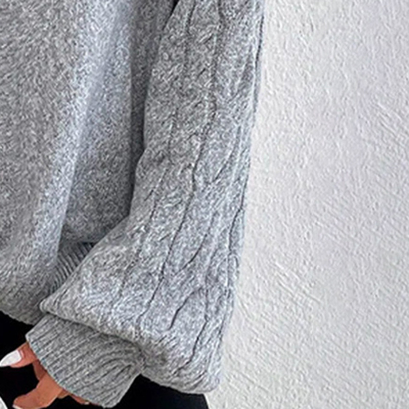 Women's Cold Shoulder Sweater - Sexy High Neck Cut Out Pullover Long Sleeve Top - Image 6