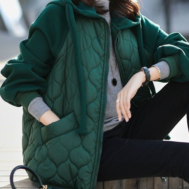 Hooded Fleece Cotton-padded Jacket Thick Coat Cotton-padded Jacket Loose Fashion Women's Wear - Image 3