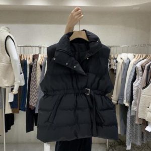 Autumn And Winter Down Cotton Vest Vest Women's Stand Collar Sleeveless
