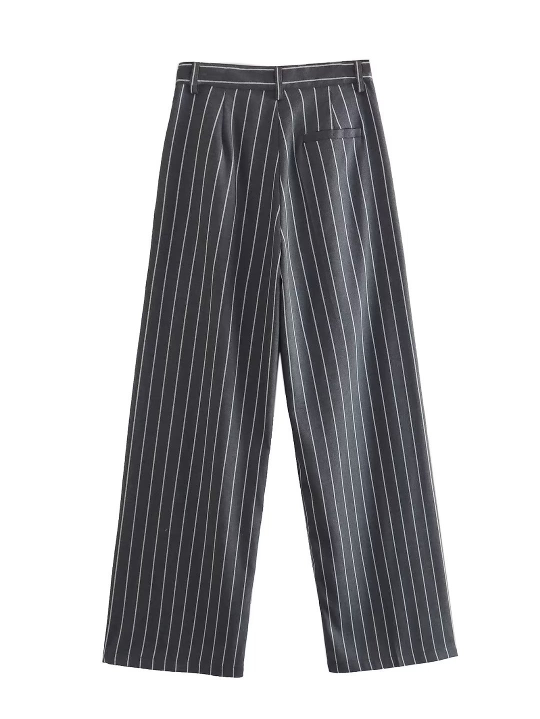 Elegant Striped Blazer & High Waist Pants Set - Image 2